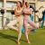 Seamless ribbed powder pink trousers
