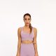 Seamless ribbed powder pink sports bra