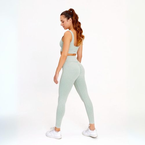 Ribbed shapewear light mint long pants